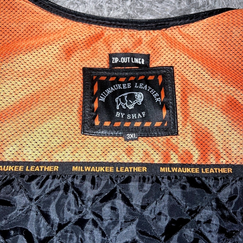 Milwaukee Leather Long Sleeve Zip Black orange Mens 3XL Zip-Out Liner ONLY - Picture 4 of 9